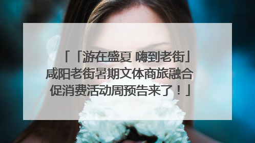 「游在盛夏 嗨到老街」咸阳老街暑期文体商旅融合促消费活动周预告来了！