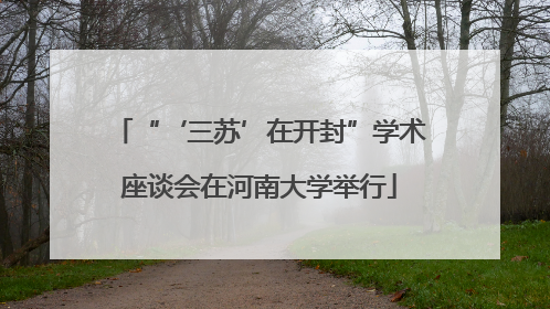 “‘三苏’在开封”学术座谈会在河南大学举行