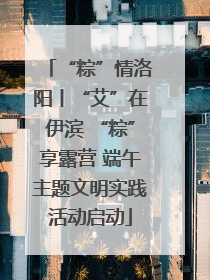 “粽”情洛阳丨“艾”在伊滨 “粽”享露营 端午主题文明实践活动启动