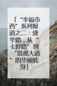 “幸福市西”系列报道之二：盛华路，从“卡脖路”到“景观大道”的华丽转身