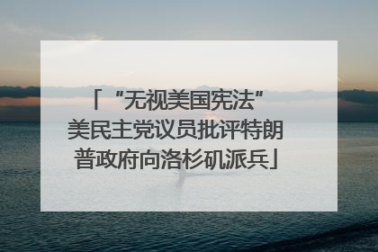 “无视美国宪法” 美民主党议员批评特朗普政府向洛杉矶派兵