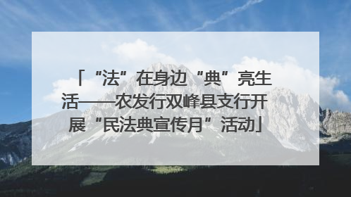 “法”在身边“典”亮生活——农发行双峰县支行开展“民法典宣传月”活动