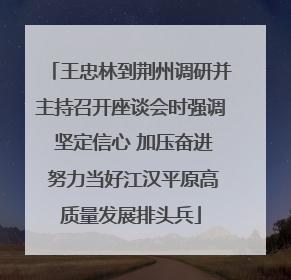 王忠林到荆州调研并主持召开座谈会时强调 坚定信心 加压奋进 努力当好江汉平原高质量发展排头兵