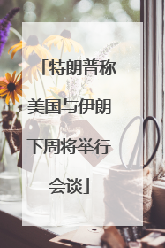 特朗普称美国与伊朗下周将举行会谈