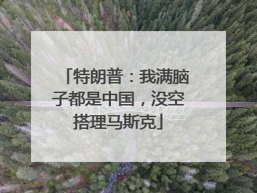 特朗普：我满脑子都是中国，没空搭理马斯克