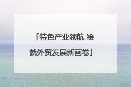 特色产业领航 绘就外贸发展新画卷