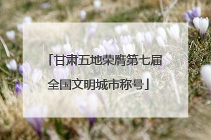甘肃五地荣膺第七届全国文明城市称号