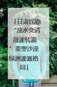 甘肃民勤“浊水变清 漫灌转滴”重塑沙漠绿洲灌溉格局
