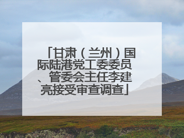 甘肃（兰州）国际陆港党工委委员、管委会主任李建亮接受审查调查