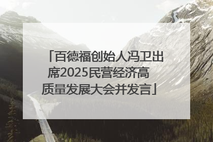 百德福创始人冯卫出席2025民营经济高质量发展大会并发言