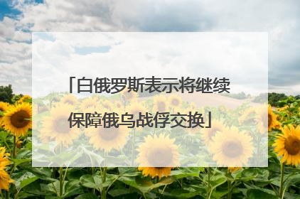 白俄罗斯表示将继续保障俄乌战俘交换