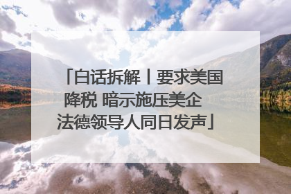 白话拆解丨要求美国降税 暗示施压美企 法德领导人同日发声