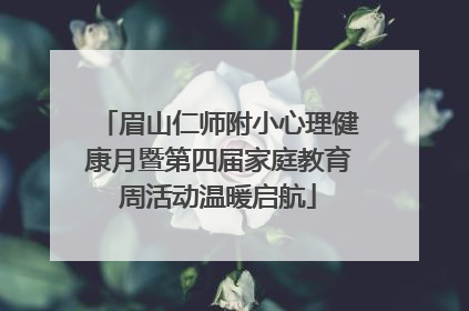 眉山仁师附小心理健康月暨第四届家庭教育周活动温暖启航