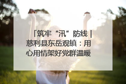 筑牢“汛”防线｜慈利县东岳观镇：用心用情架好党群温暖悠长的“连心桥”