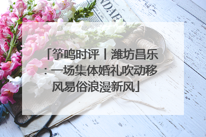 筝鸣时评丨潍坊昌乐：一场集体婚礼吹动移风易俗浪漫新风