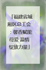 福建省城厢区总工会：馨香赋能母爱 温情绽放力量