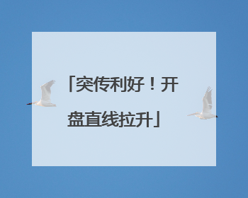 突传利好！开盘直线拉升