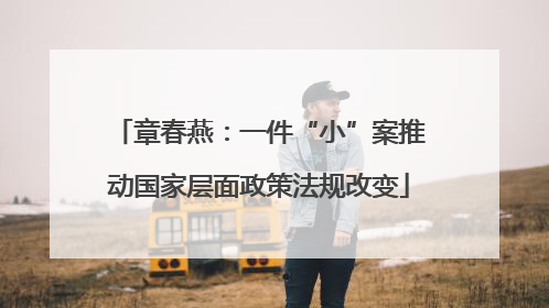 章春燕：一件“小”案推动国家层面政策法规改变