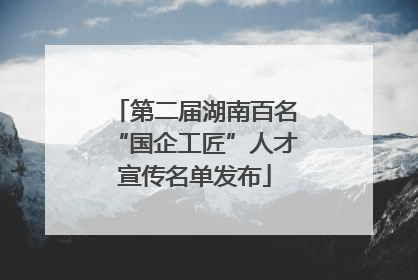 第二届湖南百名“国企工匠”人才宣传名单发布
