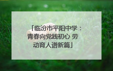 临汾市平阳中学：青春向党践初心 劳动育人谱新篇