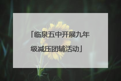 临泉五中开展九年级减压团辅活动