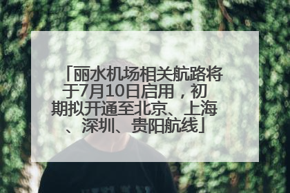 丽水机场相关航路将于7月10日启用，初期拟开通至北京、上海、深圳、贵阳航线
