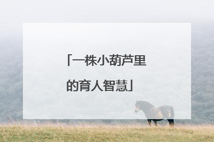 一株小葫芦里的育人智慧