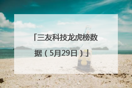 三友科技龙虎榜数据（5月29日）