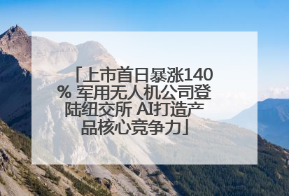 上市首日暴涨140% 军用无人机公司登陆纽交所 AI打造产品核心竞争力