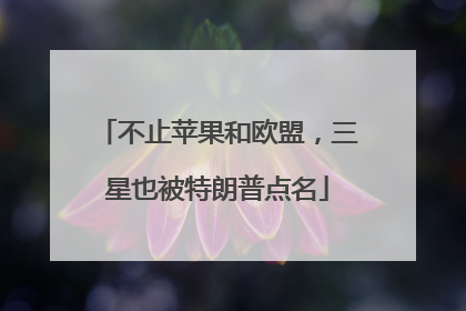 不止苹果和欧盟，三星也被特朗普点名