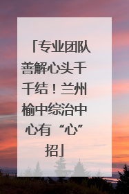 专业团队善解心头千千结！兰州榆中综治中心有“心”招