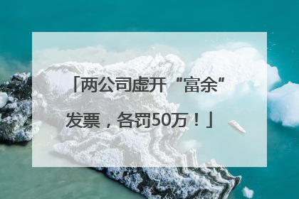 两公司虚开“富余”发票，各罚50万！