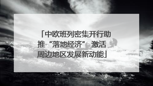 中欧班列密集开行助推“落地经济” 激活周边地区发展新动能