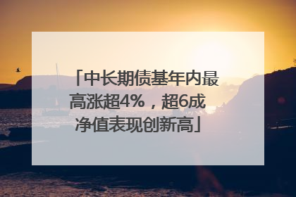 中长期债基年内最高涨超4%，超6成净值表现创新高