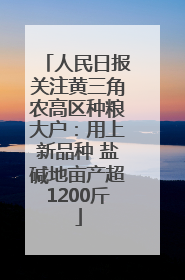 人民日报关注黄三角农高区种粮大户：用上新品种 盐碱地亩产超1200斤