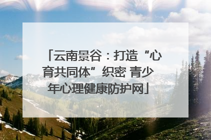 云南景谷：打造“心育共同体”织密 青少年心理健康防护网