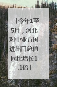 今年1至5月，河北对中亚五国进出口总值同比增长1.1倍
