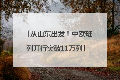 从山东出发！中欧班列开行突破11万列