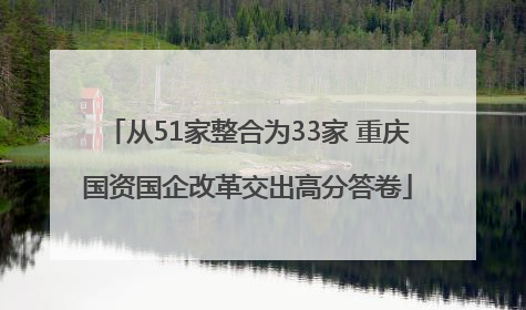 从51家整合为33家 重庆国资国企改革交出高分答卷