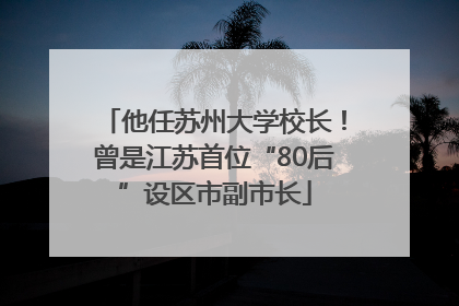 他任苏州大学校长！曾是江苏首位“80后”设区市副市长