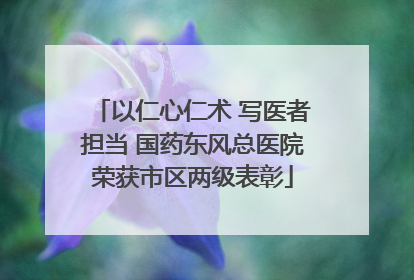 以仁心仁术 写医者担当 国药东风总医院荣获市区两级表彰