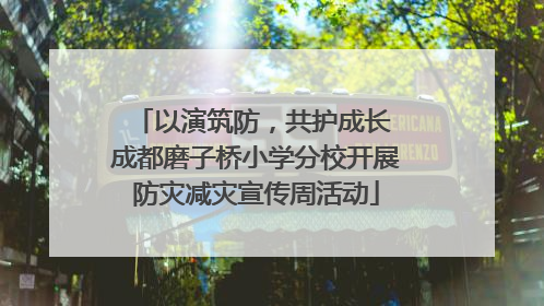 以演筑防，共护成长 成都磨子桥小学分校开展防灾减灾宣传周活动