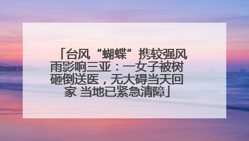 台风“蝴蝶”携较强风雨影响三亚：一女子被树砸倒送医，无大碍当天回家 当地已紧急清障