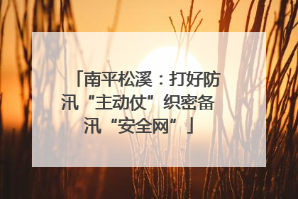 南平松溪：打好防汛“主动仗”织密备汛“安全网”