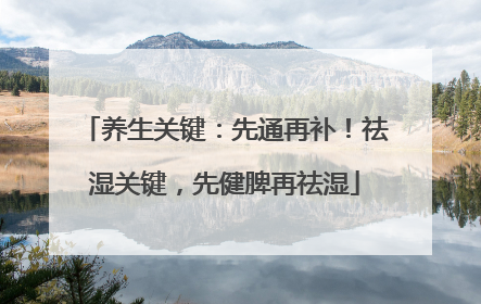 养生关键：先通再补！祛湿关键，先健脾再祛湿