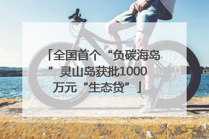 全国首个“负碳海岛”灵山岛获批1000万元“生态贷”