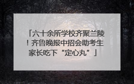 六十余所学校齐聚兰陵！齐鲁晚报中招会助考生家长吃下“定心丸”
