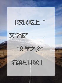 农民吃上“文学饭”——“文学之乡”清溪村印象