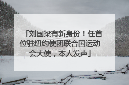 刘国梁有新身份！任首位驻纽约使团联合国运动会大使，本人发声