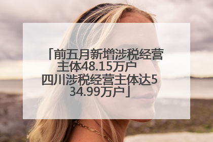 前五月新增涉税经营主体48.15万户 四川涉税经营主体达534.99万户